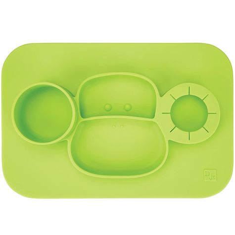 Prato-de-Silicone-Infantil-com-Compartimentos-Verde
