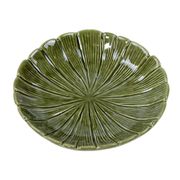 Prato-Decorativo-em-Ceramica-Verde-16cm-Banana-Leaf-Lyor-