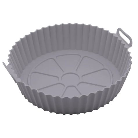 Forma-Redonda-19cm-De-Silicone-Para-Air-Fryer-Cinza-Lyor
